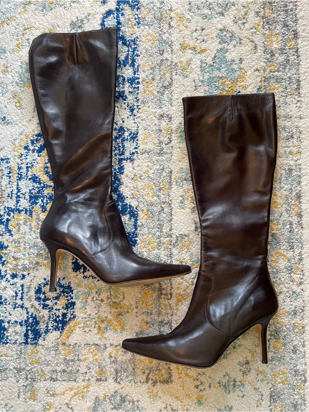 Vintage 1990s Issac Mizrahi Women's Chocolate Brown Leather Butter Soft Boots